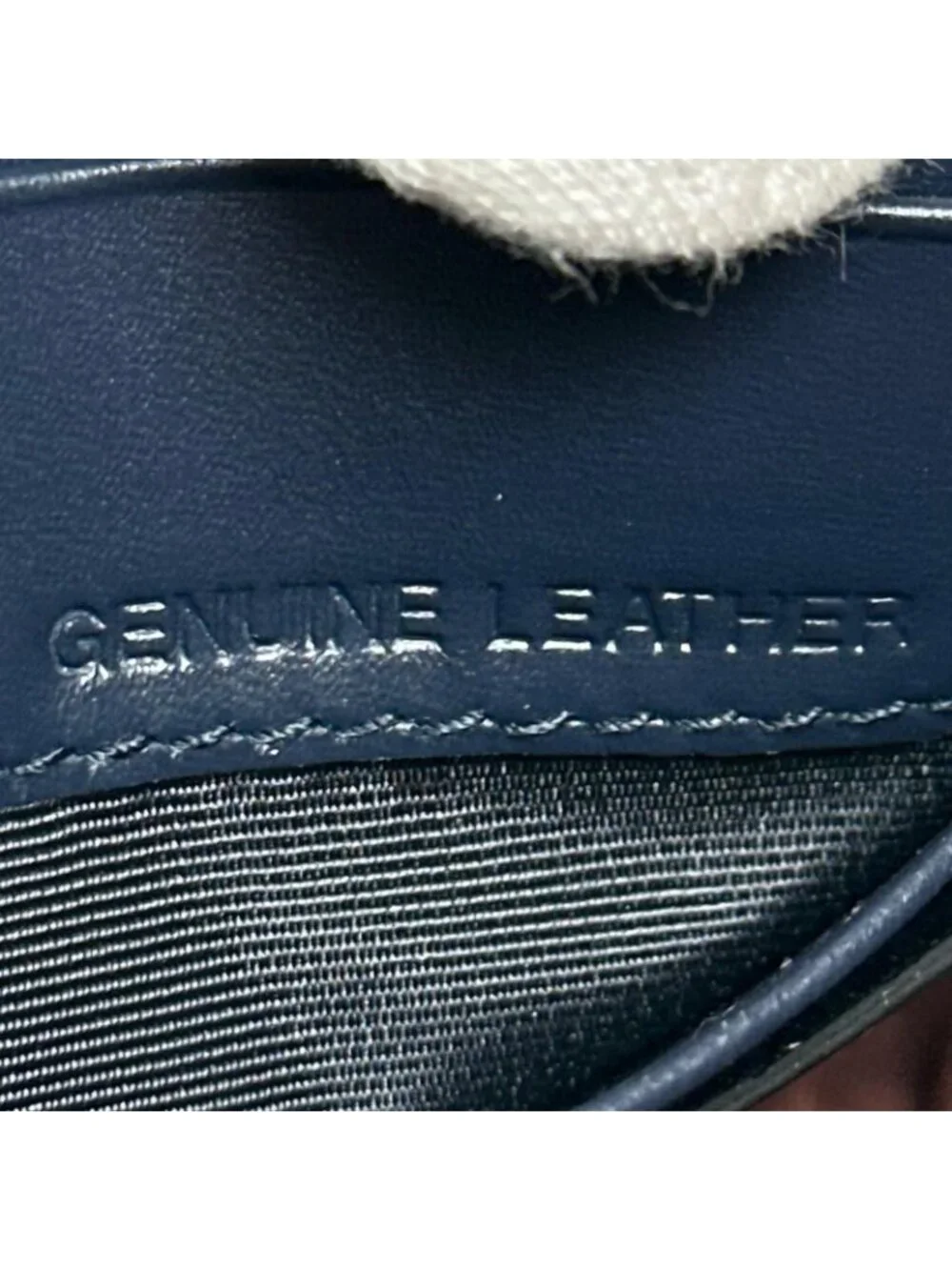 Bvlgari Bally Leddon Logo Leather Clutch Navy Silver
